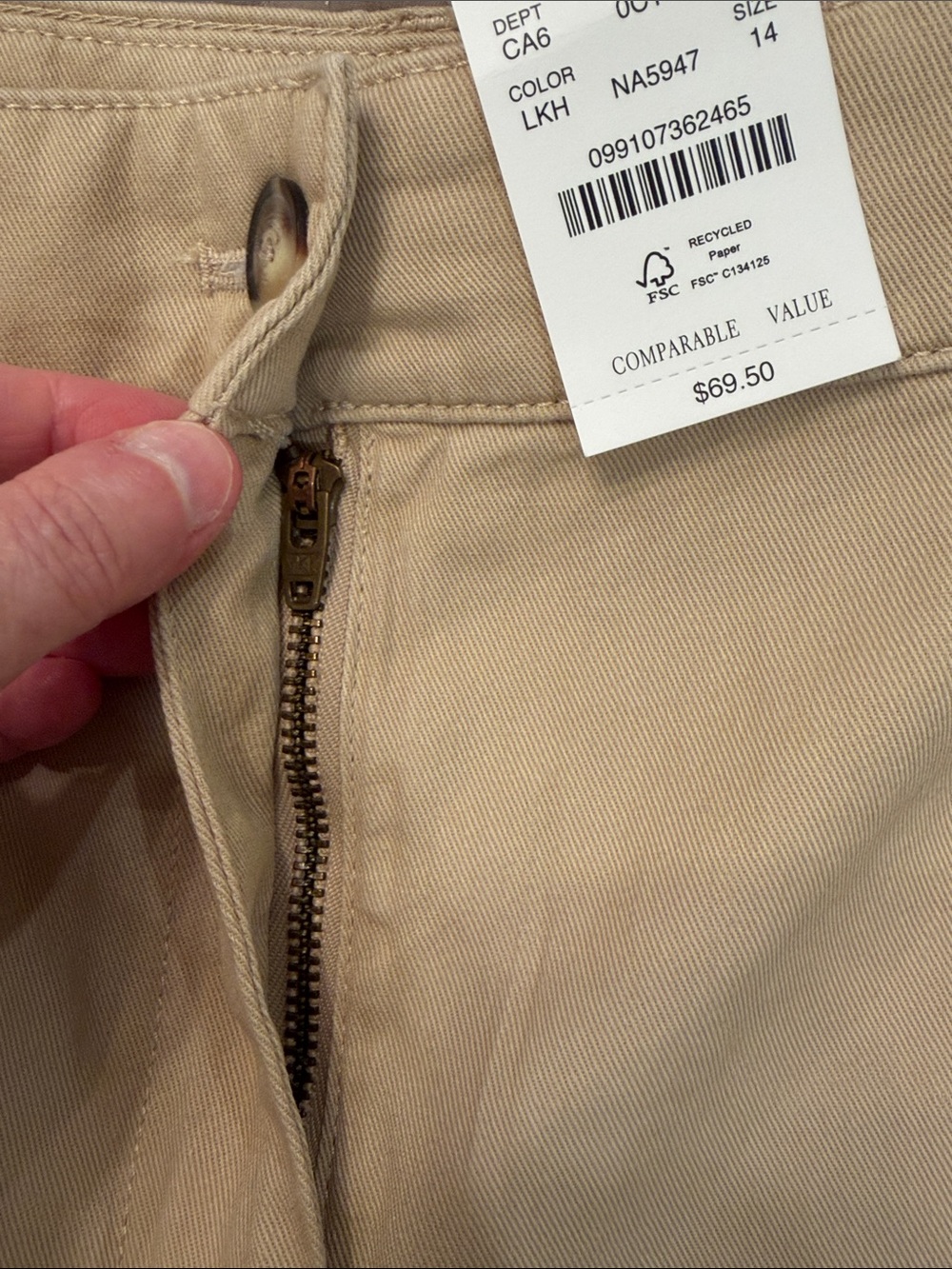 J. Crew Light Khaki Pleated Chino Short/NWT/14 - Picture 8 of 13